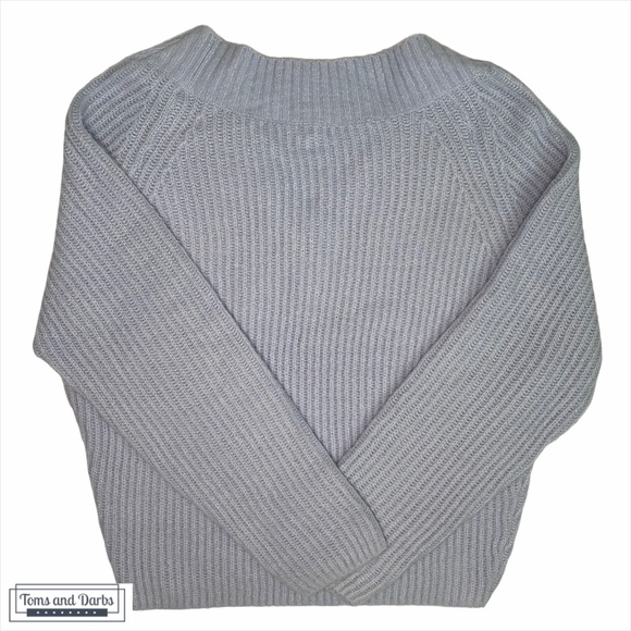 Garage Women's V Neck Knitted Sweater Blue - Picture 3 of 8
